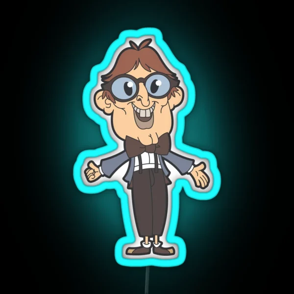 Nerdy Guy With Big Geeky Glasses RGB Neon Sign