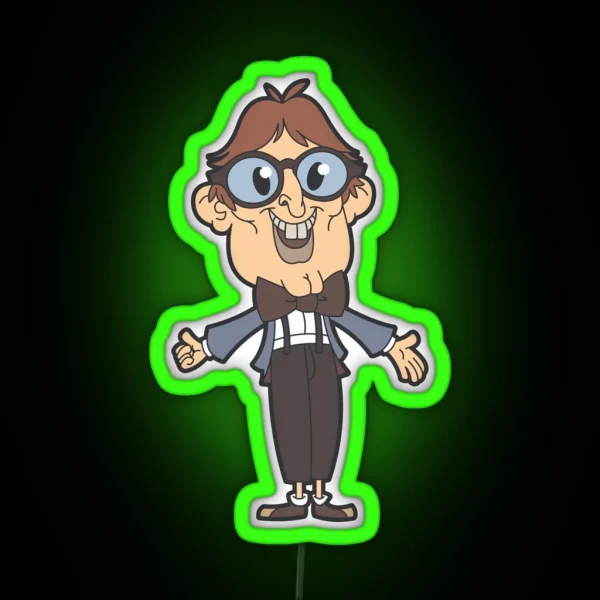 Nerdy Guy With Big Geeky Glasses RGB Neon Sign