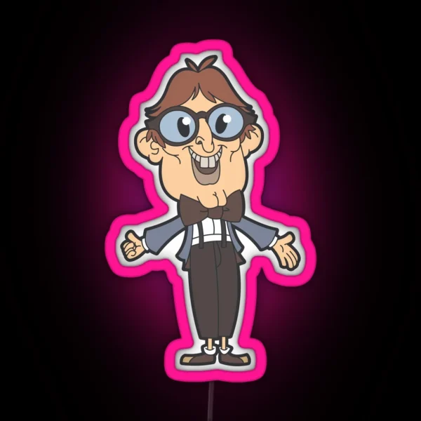 Nerdy Guy With Big Geeky Glasses RGB Neon Sign