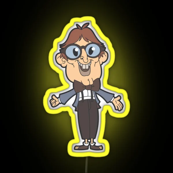 Nerdy Guy With Big Geeky Glasses RGB Neon Sign