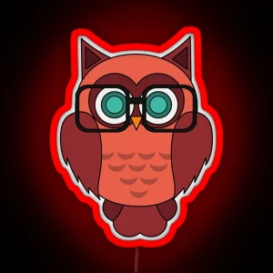 Nerdy Orange Owl RGB Neon Sign