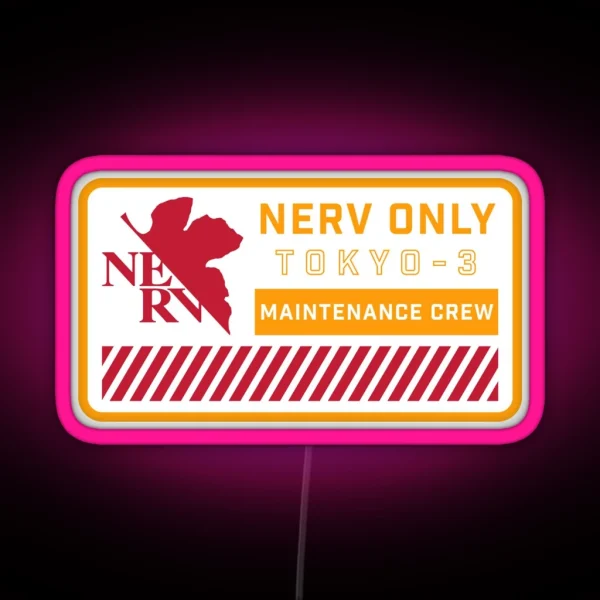 Nerv Only Maintenance Crew White RGB Neon Sign
