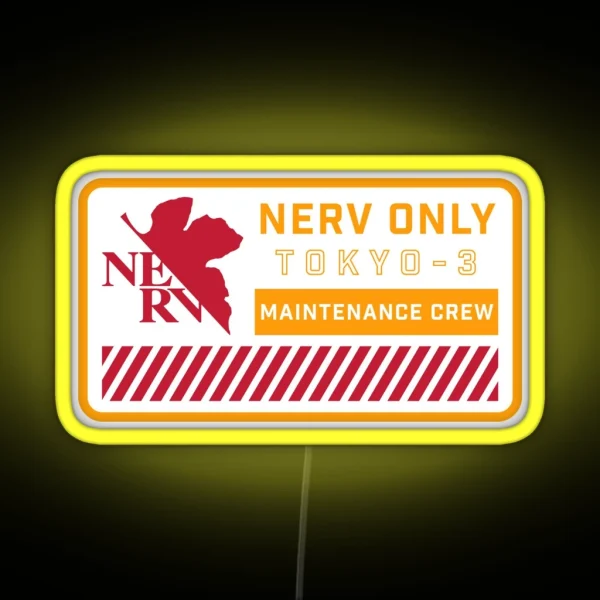 Nerv Only Maintenance Crew White RGB Neon Sign