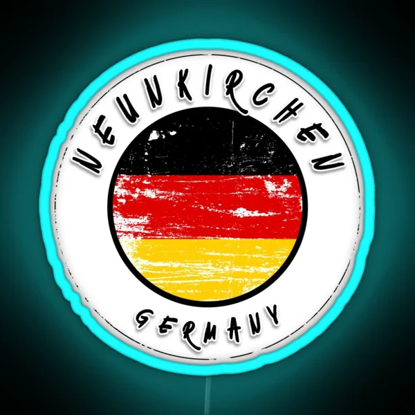 Neunkirchen Germany Vintage Flag RGB Neon Sign