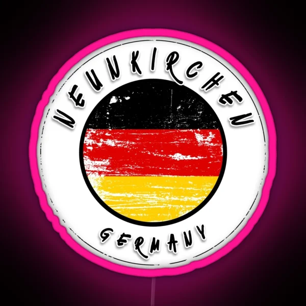 Neunkirchen Germany Vintage Flag RGB Neon Sign