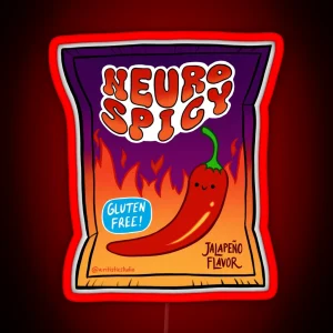 Neuro Spicy Chips Bag Gluten Free RGB Neon Sign