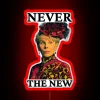 alt="rgb neon sign displaying never the new - the guilded age in red color with rgb lighting effect, 30015 size