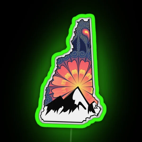 New Hampshire Orange Mt RGB Neon Sign