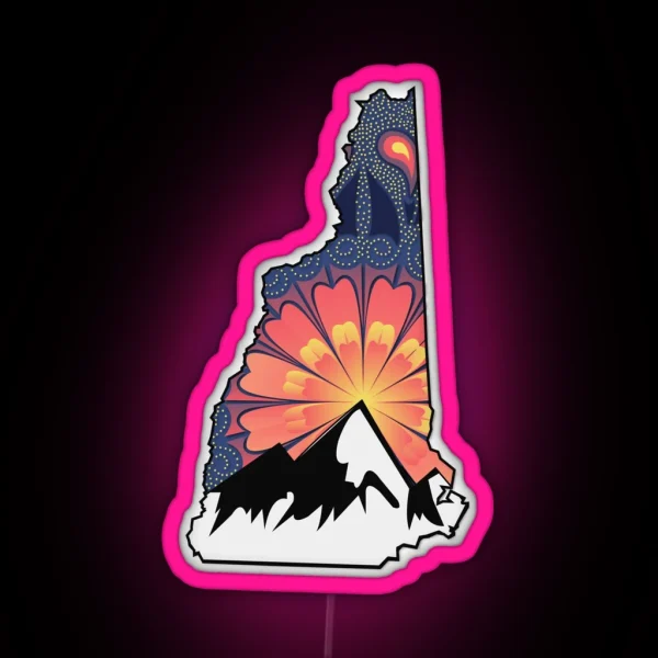 New Hampshire Orange Mt RGB Neon Sign