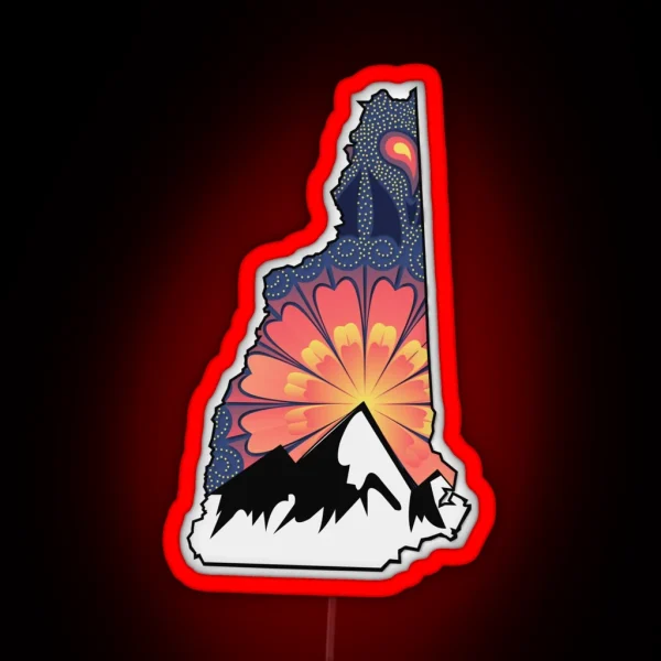 New Hampshire Orange Mt RGB Neon Sign