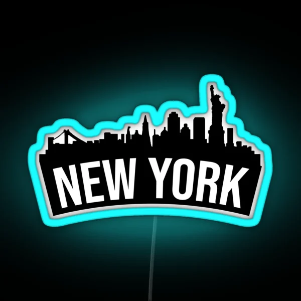 New York Curved Skyline RGB Neon Sign