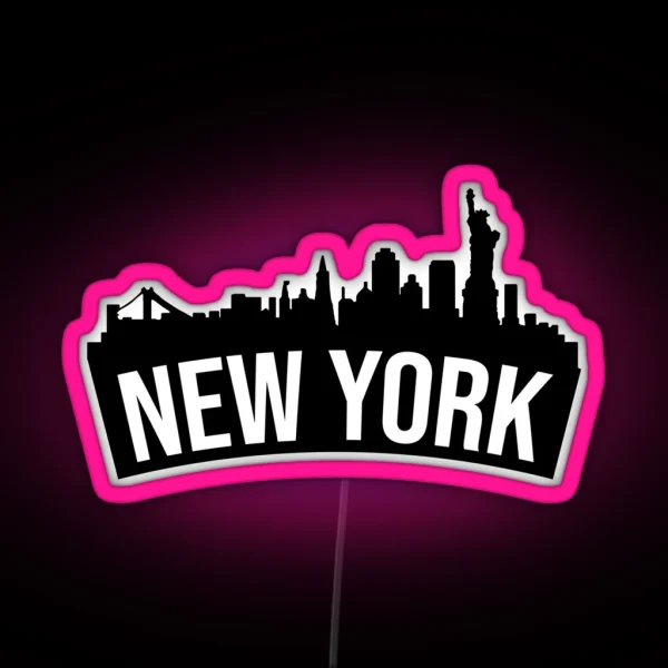 New York Curved Skyline RGB Neon Sign