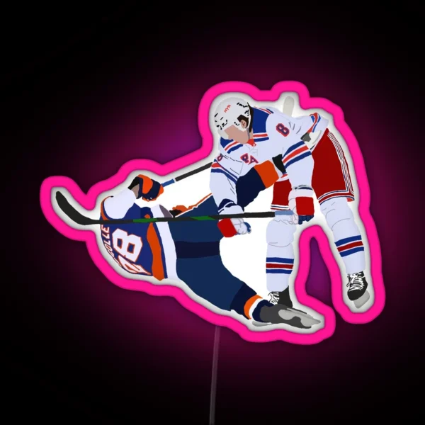 New York Rangers Jacob Trouba Hit On Islanders RGB Neon Sign