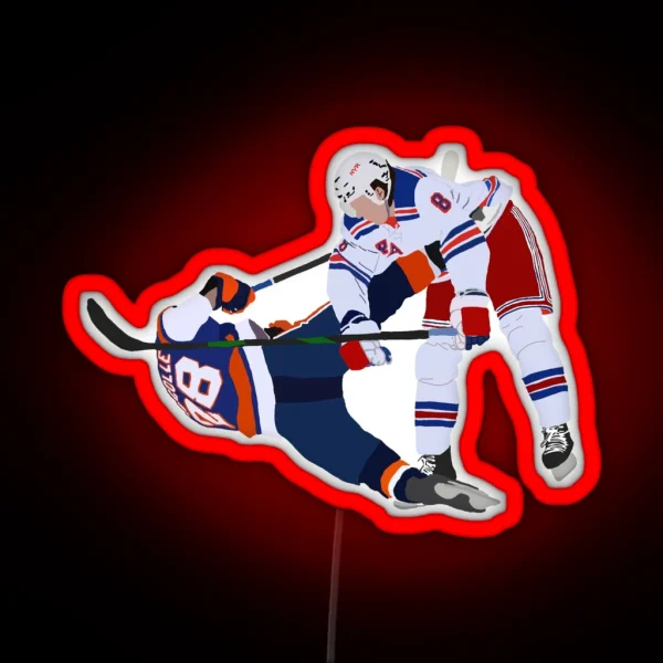 New York Rangers Jacob Trouba Hit On Islanders RGB Neon Sign