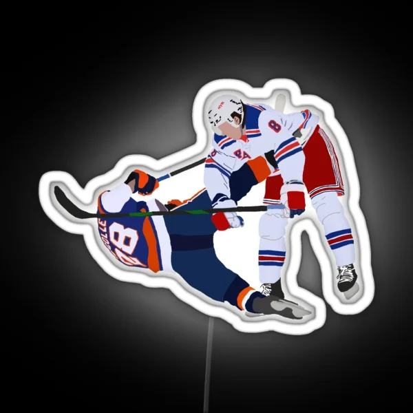 New York Rangers Jacob Trouba Hit On Islanders RGB Neon Sign