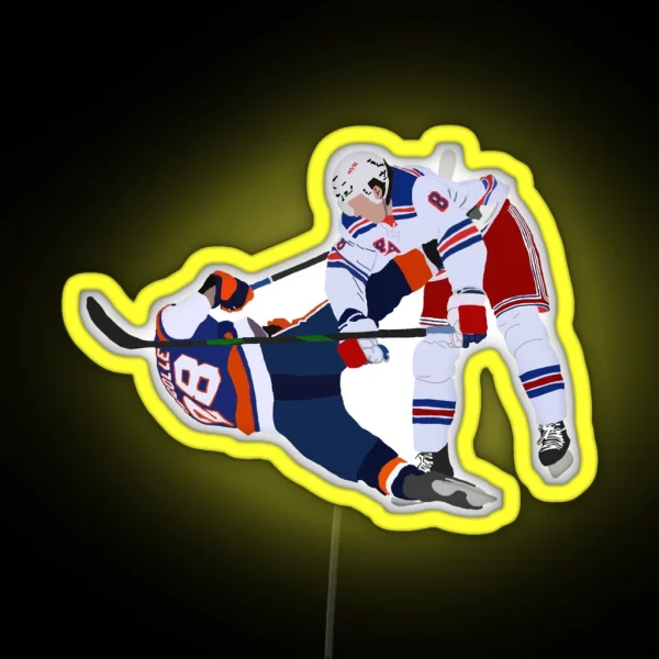 New York Rangers Jacob Trouba Hit On Islanders RGB Neon Sign