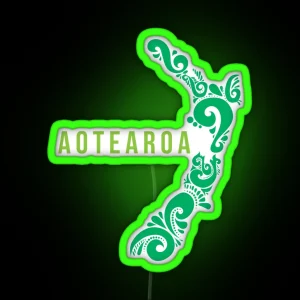 New Zealand Map Aotearoa New Zealander Gift Idea RGB Neon Sign