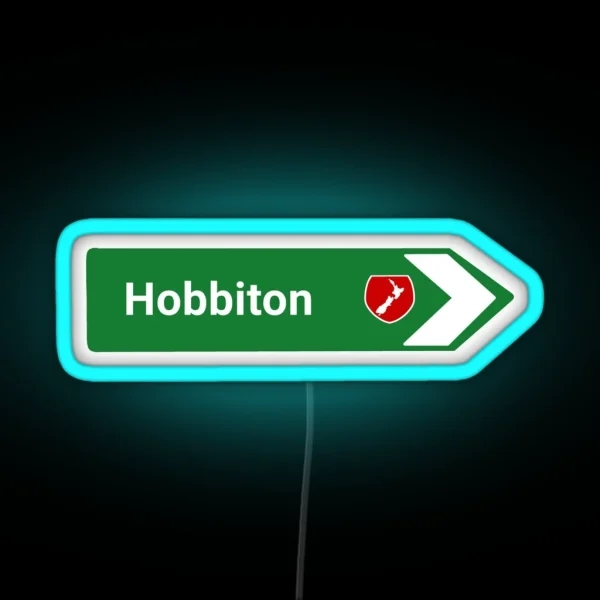 New Zealand Road Sign Hobbiton RGB Neon Sign