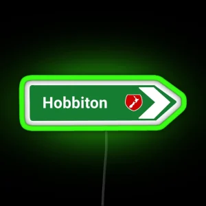 New Zealand Road Sign Hobbiton RGB Neon Sign