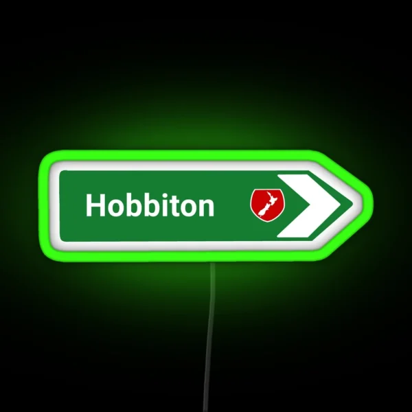 New Zealand Road Sign Hobbiton RGB Neon Sign