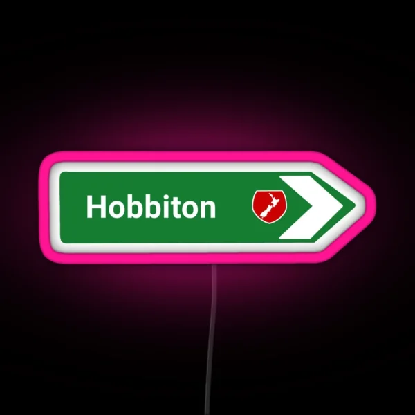 New Zealand Road Sign Hobbiton RGB Neon Sign