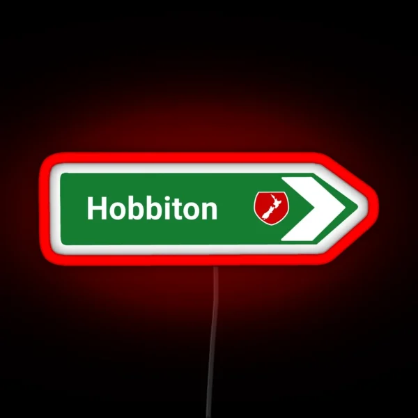 New Zealand Road Sign Hobbiton RGB Neon Sign