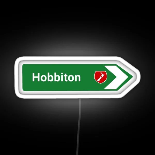 New Zealand Road Sign Hobbiton RGB Neon Sign