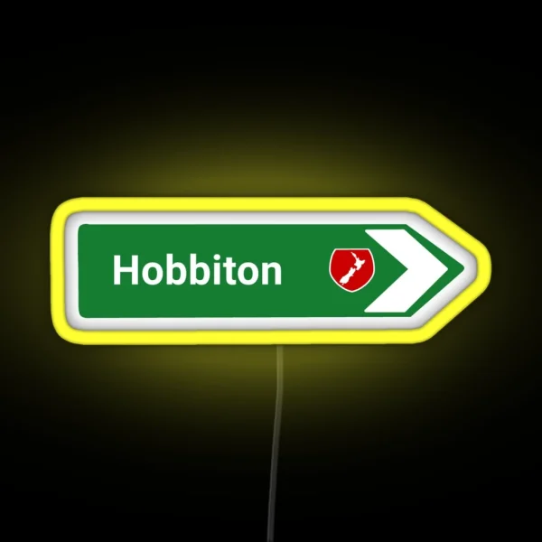 New Zealand Road Sign Hobbiton RGB Neon Sign