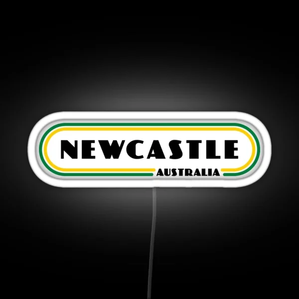 Newcastle City Aussie Australia Retro Vintage Lines RGB Neon Sign