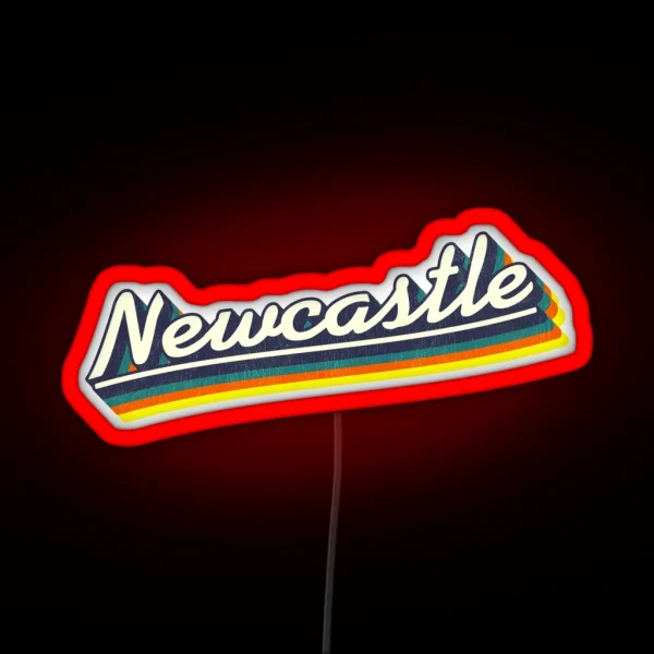 Newcastle NSW Retro Rainbow RGB Neon Sign