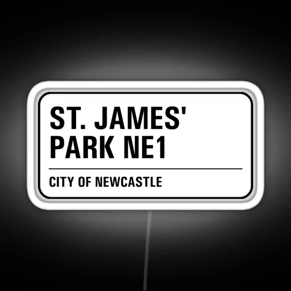 Newcastle St James Park Street Sign RGB Neon Sign