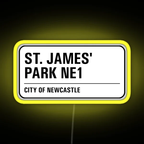 Newcastle St James Park Street Sign RGB Neon Sign