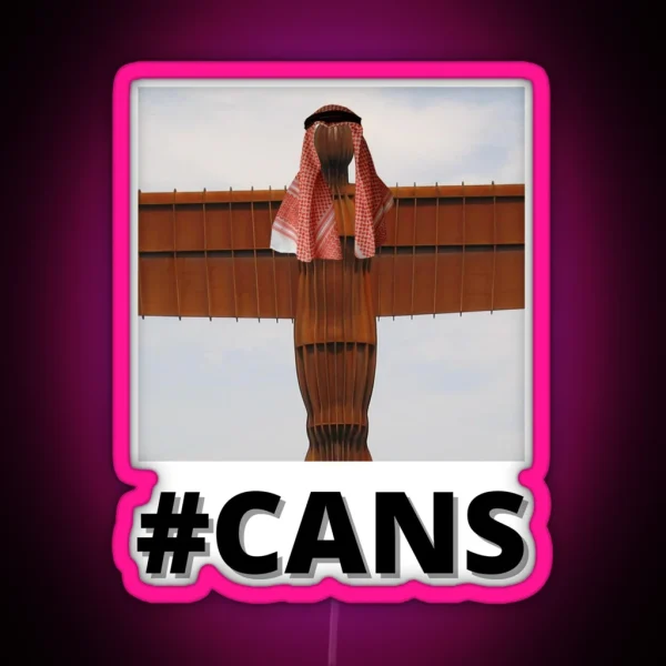 Newcastle United NUFC Takeover Design Saudi Angel Of The North Cans Men S White Led RGB Neon Sign