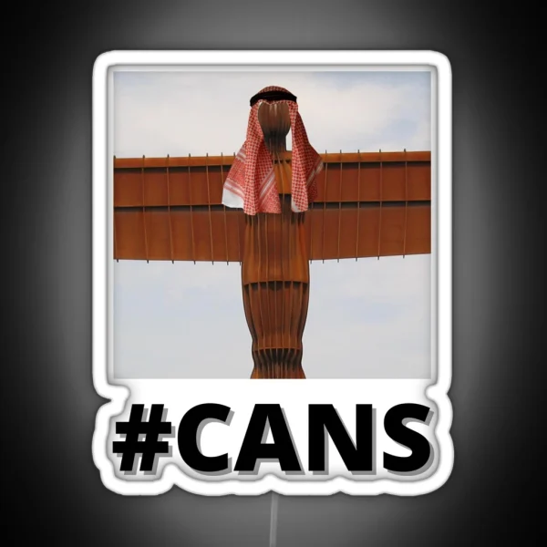 Newcastle United NUFC Takeover Design Saudi Angel Of The North Cans Men S White Led RGB Neon Sign