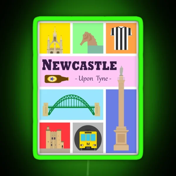 Newcastle Upon Tyne RGB Neon Sign