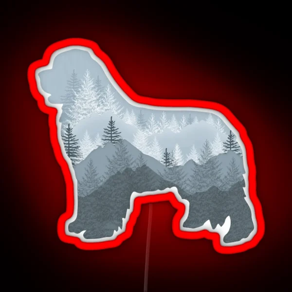 Newfie Tree Design RGB Neon Sign