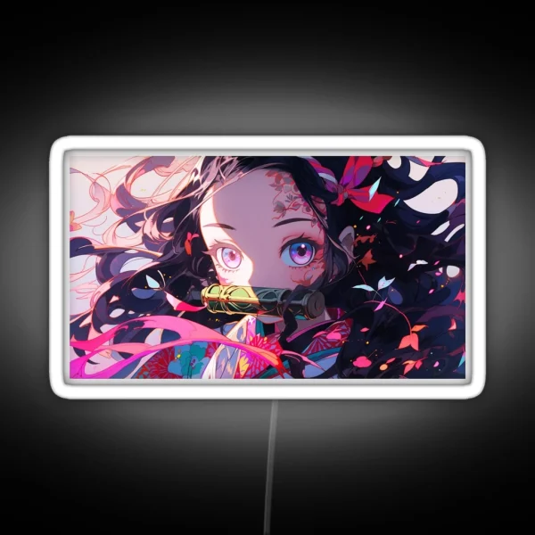 Nezuko Cute Anime Girl RGB Neon Sign