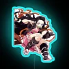 nezuko cute rgb neon sign blue graphic design