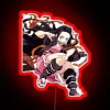 Nezuko Demon Slayer cute neon sign RGB light anime character art.