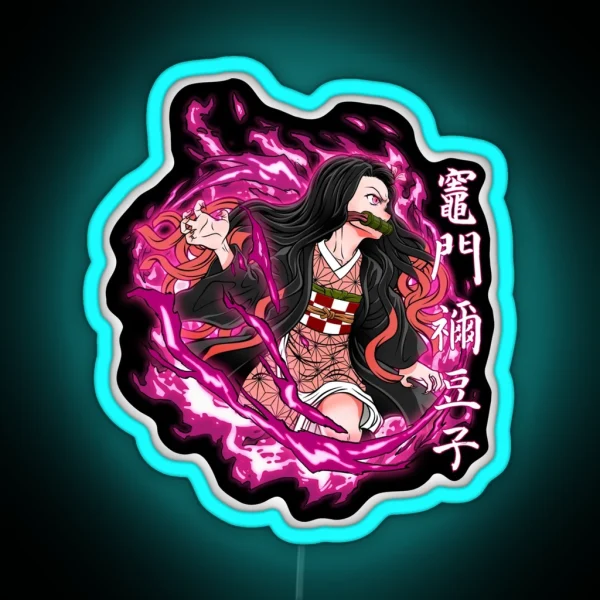 NEZUKO DEMON BLOOD ART RGB Neon Sign