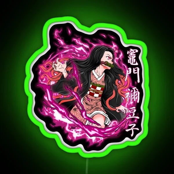 NEZUKO DEMON BLOOD ART RGB Neon Sign