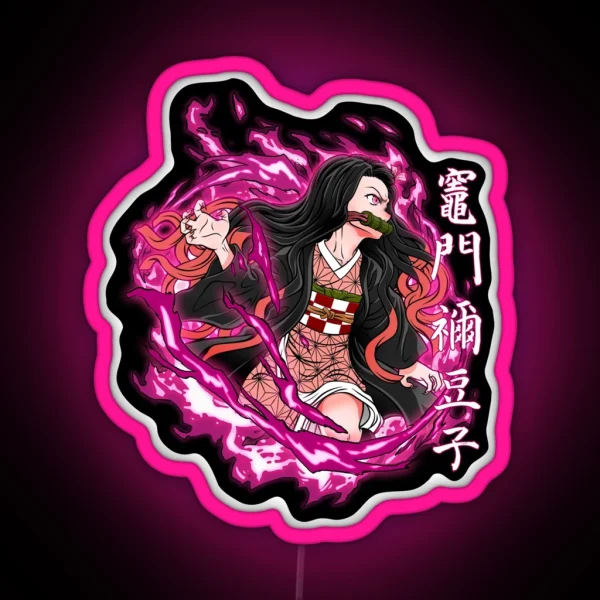NEZUKO DEMON BLOOD ART RGB Neon Sign