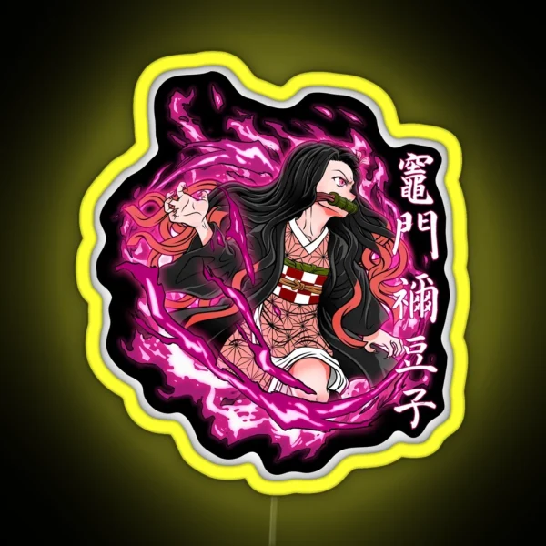 NEZUKO DEMON BLOOD ART RGB Neon Sign