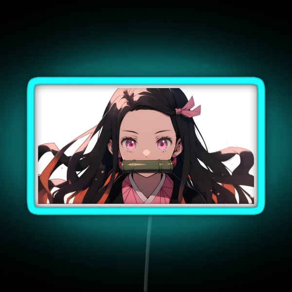 Nezuko DS Cute Anime Girl RGB Neon Sign