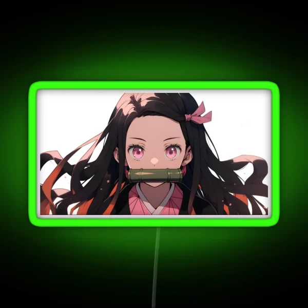 Nezuko DS Cute Anime Girl RGB Neon Sign