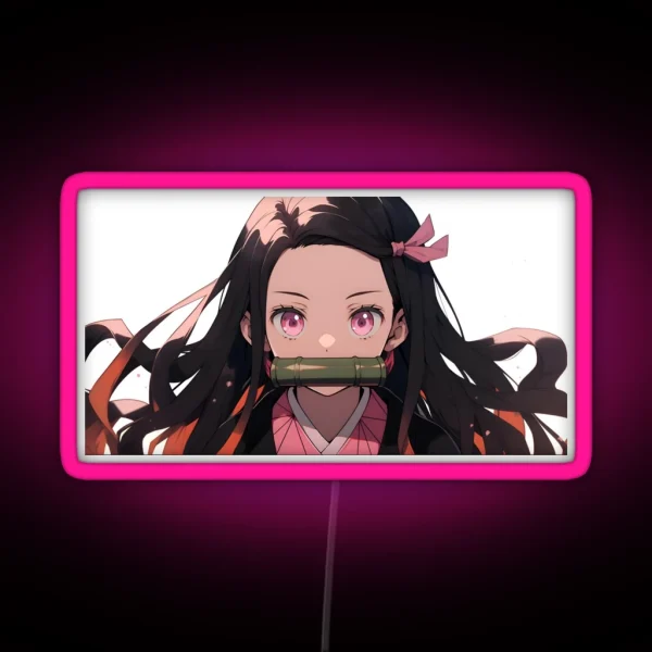 Nezuko DS Cute Anime Girl RGB Neon Sign