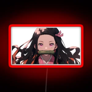 Nezuko DS Cute Anime Girl RGB Neon Sign