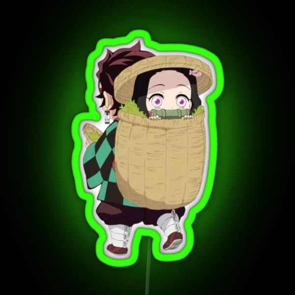 Nezuko Going In A Ride RGB Neon Sign