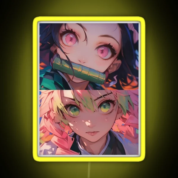 Nezuko Kamado And Mitsuri Kanroji Demon Slayer 3 RGB Neon Sign
