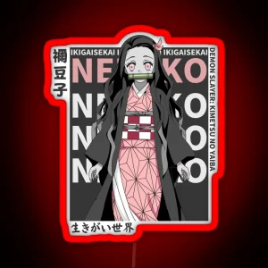 Nezuko Kamado Anime Magazine Style RGB Neon Sign